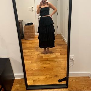 Abercrombie & Fitch Tiered Crinkle Textured Maxi Skirt - XS Petite - NWT